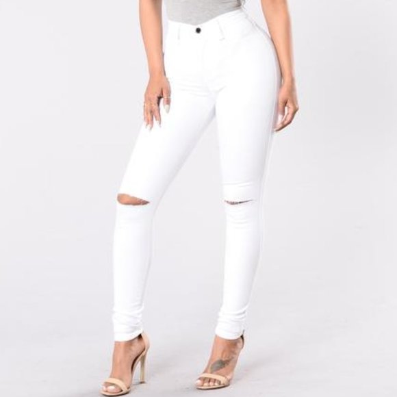 Fashion Nova Canopy Skinny White Jeans